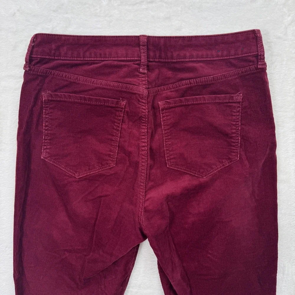 Gap‎ Corduroy Pants Womens 10/30R Burgundy High Rise Universal Legging Slim Fit